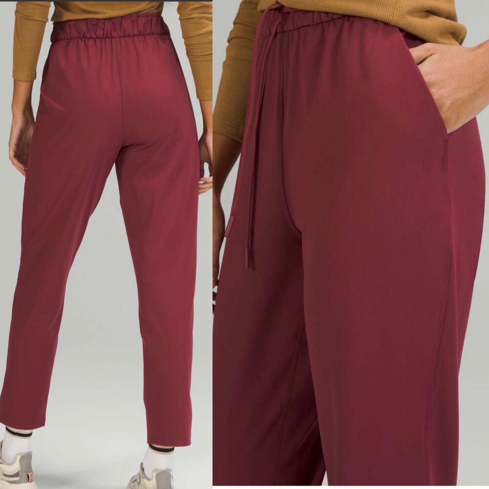 NWOT Lululemon Stretch High-Rise Nulu Casual Pull On 7/8 Pant Mulled Wine Size 4
